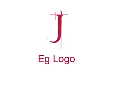 architectural lines in letter j logo