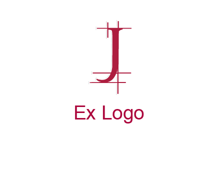 architectural lines in letter j logo