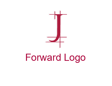 architectural lines in letter j logo