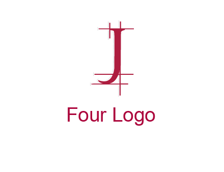 architectural lines in letter j logo