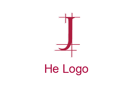 architectural lines in letter j logo
