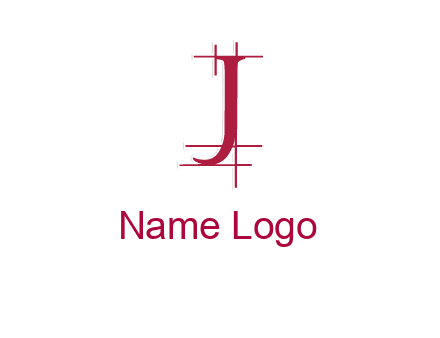 architectural lines in letter j logo