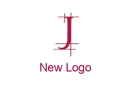 architectural lines in letter j logo