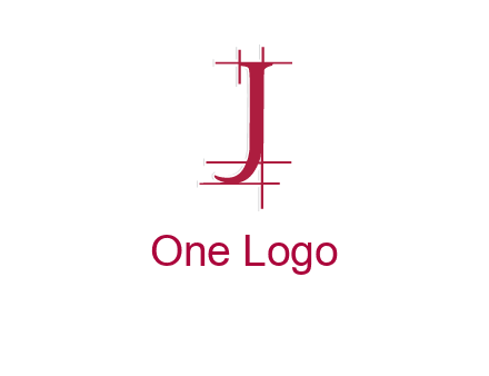 architectural lines in letter j logo