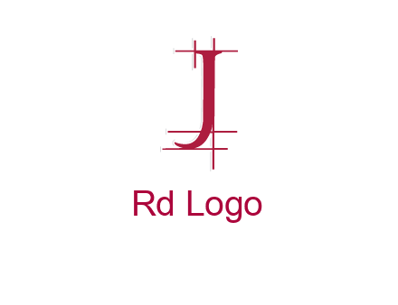 architectural lines in letter j logo