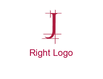 architectural lines in letter j logo