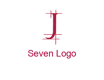 architectural lines in letter j logo