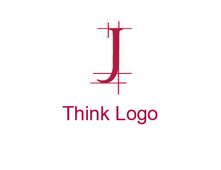 architectural lines in letter j logo