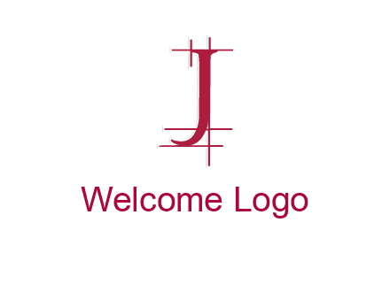 architectural lines in letter j logo