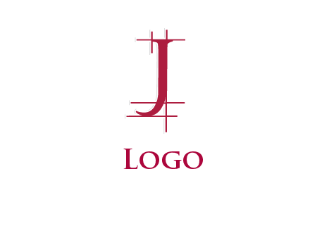 architectural lines in letter j logo