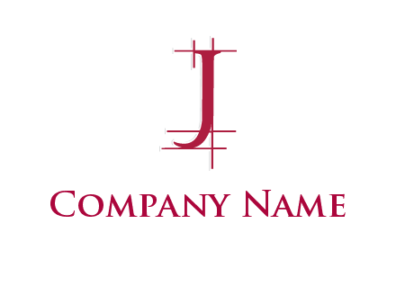 architectural lines in letter j logo