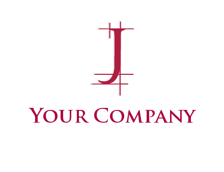architectural lines in letter j logo