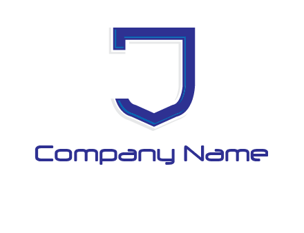 Shield creating letter j logo