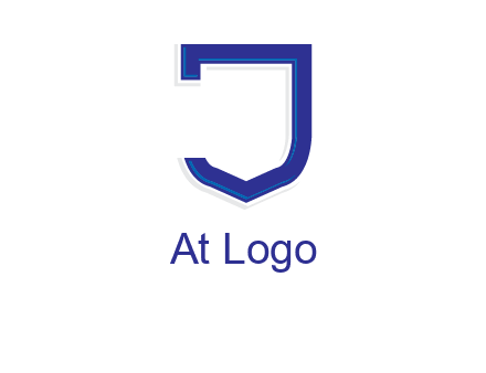 Shield creating letter j logo
