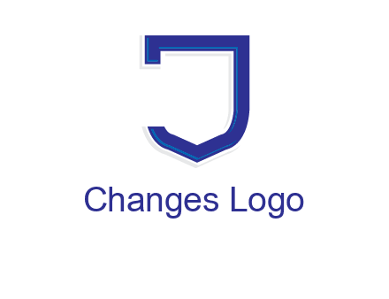 Shield creating letter j logo