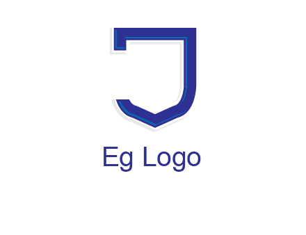 Shield creating letter j logo