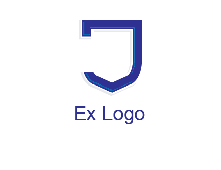 Shield creating letter j logo