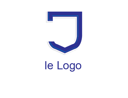 Shield creating letter j logo
