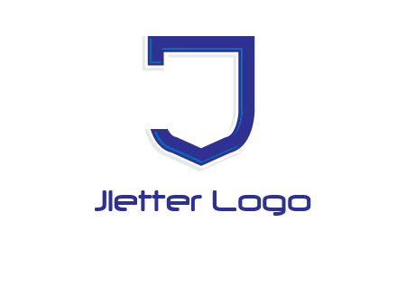 Shield creating letter j logo