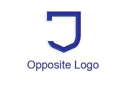 Shield creating letter j logo