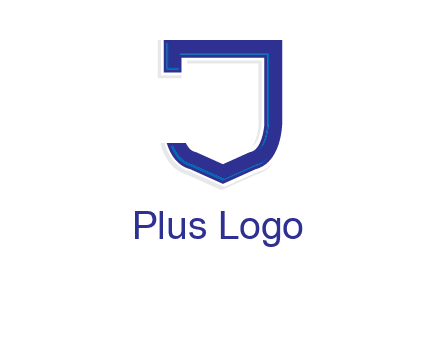 Shield creating letter j logo