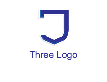 Shield creating letter j logo