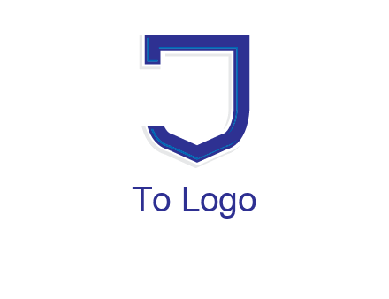 Shield creating letter j logo
