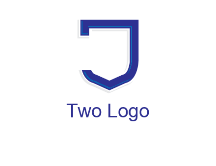 Shield creating letter j logo