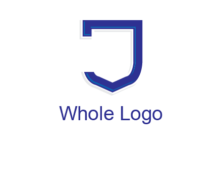 Shield creating letter j logo