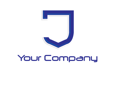 Shield creating letter j logo