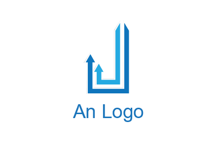 two arrow going up and creating letter j logo