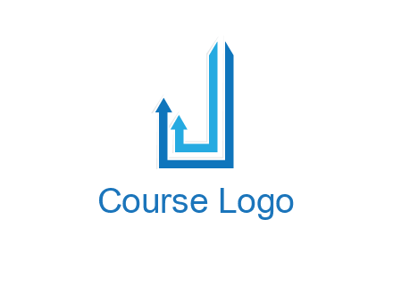 two arrow going up and creating letter j logo