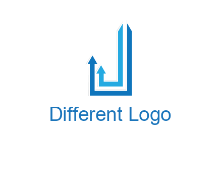 two arrow going up and creating letter j logo