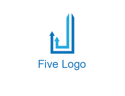 two arrow going up and creating letter j logo