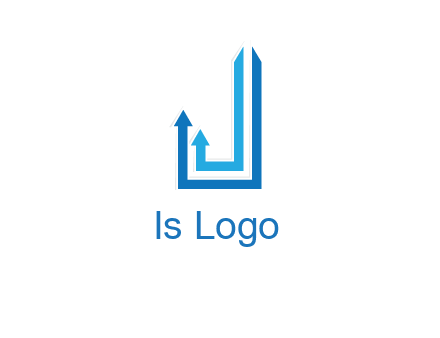 two arrow going up and creating letter j logo