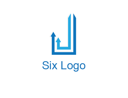 two arrow going up and creating letter j logo