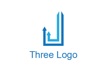 two arrow going up and creating letter j logo