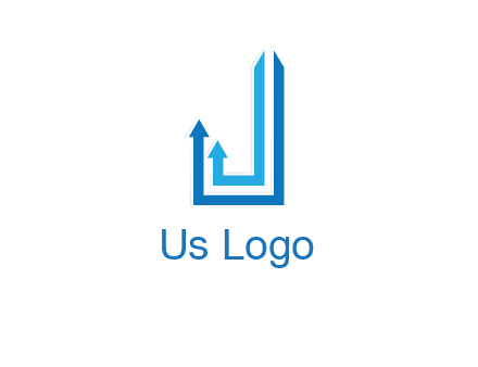 two arrow going up and creating letter j logo