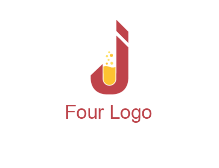 flask merged with letter j logo