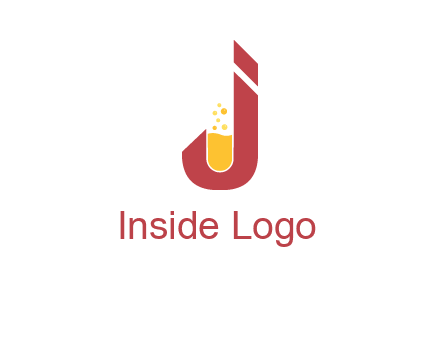 flask merged with letter j logo