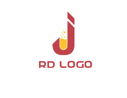 flask merged with letter j logo