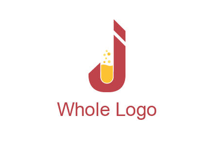 flask merged with letter j logo