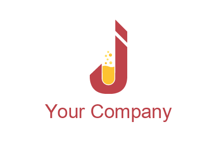 flask merged with letter j logo