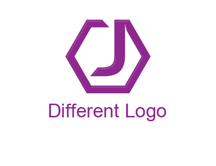 letter j incorporated with hexagon shape logo