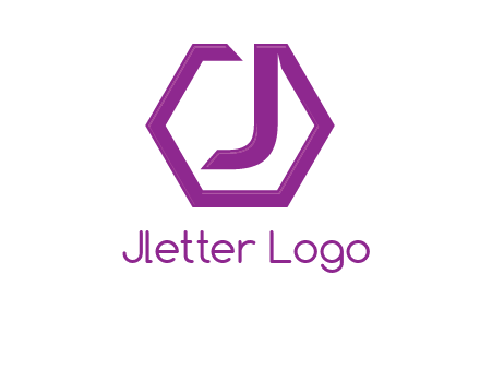 letter j incorporated with hexagon shape logo