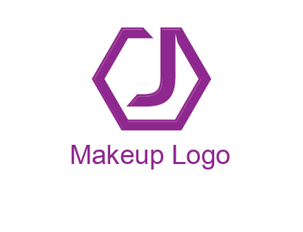 letter j incorporated with hexagon shape logo