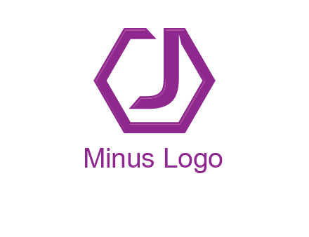 letter j incorporated with hexagon shape logo