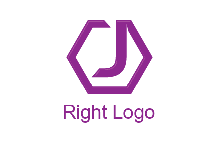 letter j incorporated with hexagon shape logo