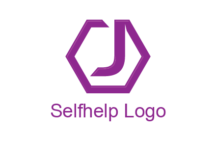 letter j incorporated with hexagon shape logo