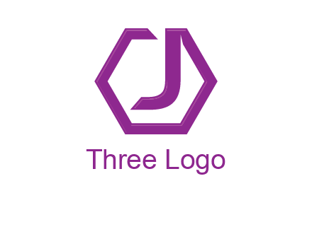 letter j incorporated with hexagon shape logo